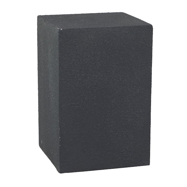 Litton Lane 24 in. Black MGO Contemporary Outdoor Wooden Garden Ottoman
