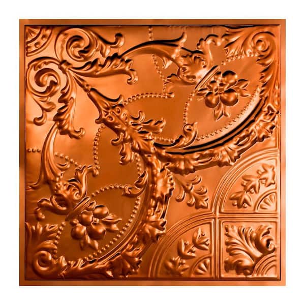 Great Lakes Tin Saginaw 2 ft. x 2 ft. Lay-in Tin Ceiling Tile in Copper (20 sq. ft. / case of 5)