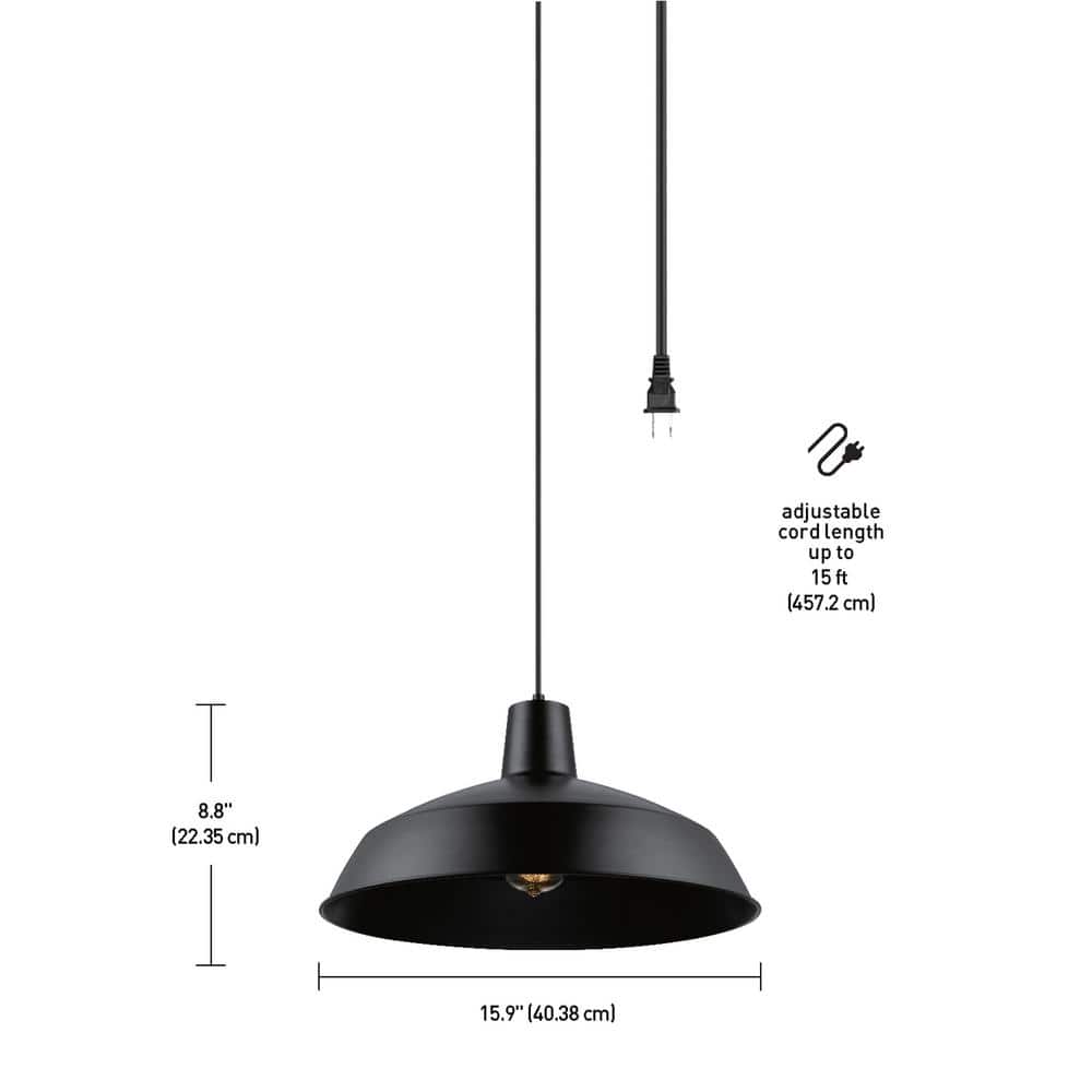 Barnyard Industrial Matte Black Globe Pendant with Energy Star LED