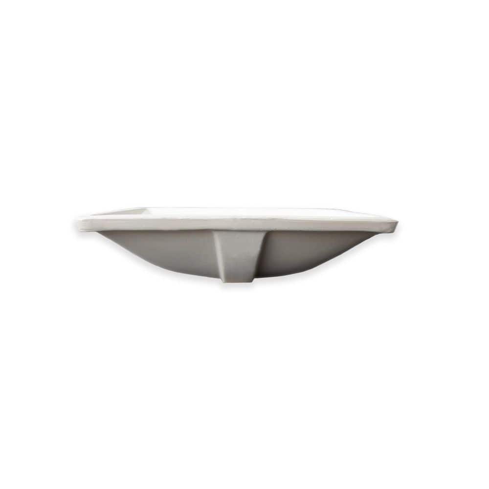 Bisque Ceramic Rectangular Undermount Bathroom Sink with Overflow
