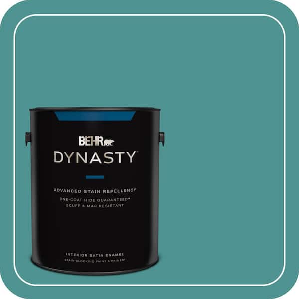 BEHR DYNASTY 1 gal. #500D-6 Mirage Lake Satin Enamel Interior Stain-Blocking Paint & Primer