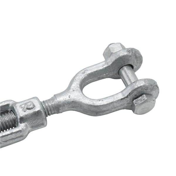 Chicago Hardware 03065 6 Carbon Jaw and Jaw Turnbuckle Working Load Limit 3/8 x 6 Diameter Galvanized 1,200 lb 