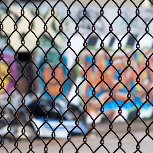 Everbilt - 42 in. x 48 in. Galvanized Steel Chain Link Fence Black Metal Gate
