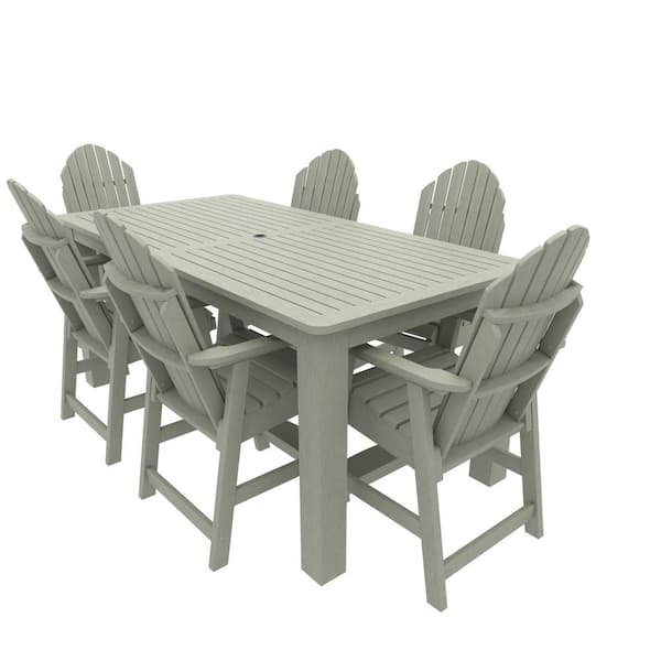 Highwood Muskoka Eucalyptus Counter Height Plastic Outdoor Dining Set in Eucalyptus Set of