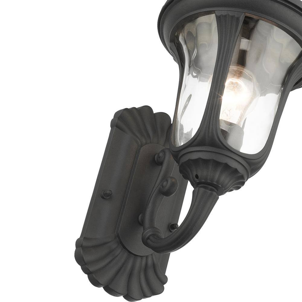 Oxford Black Aluminum Outdoor Wall Lantern with Clear Glass