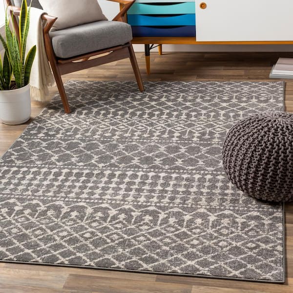 Ezio Gray 5 ft. 3 in. x 7 ft. 3 in. Area Rug