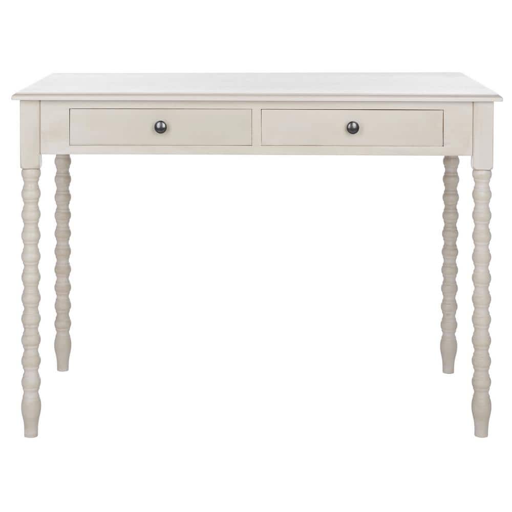 SAFAVIEH O  Mara Solid Retro Farmhouse 2 Drawer Desk  Taupe