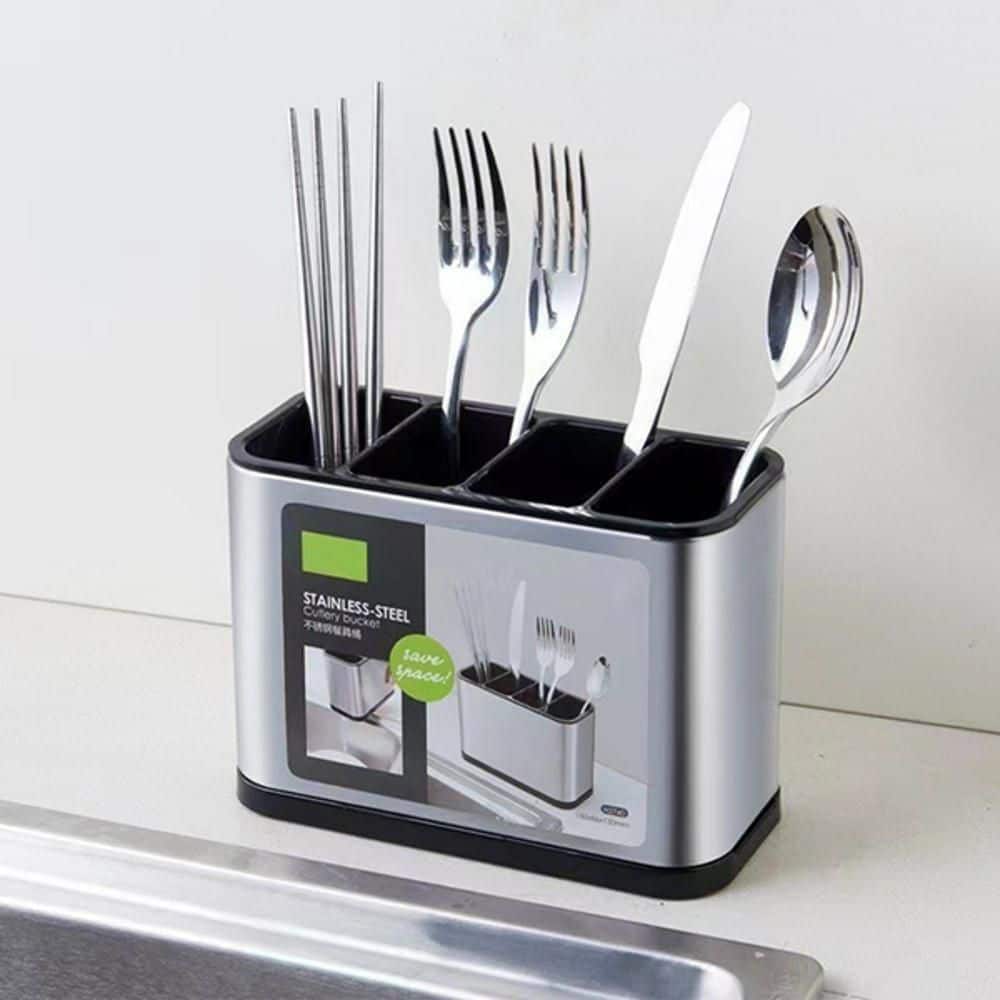 Silver Kitchen Cutlery Organizer Box Storage Rack, Spoon Holder, Fork Chopsticks Drainer Storage Box price history on PriceWatchPro