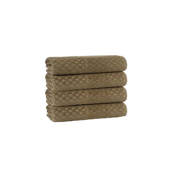 Unbranded Glossy 4 pcs Olive Turkish Cotton Hand Towels