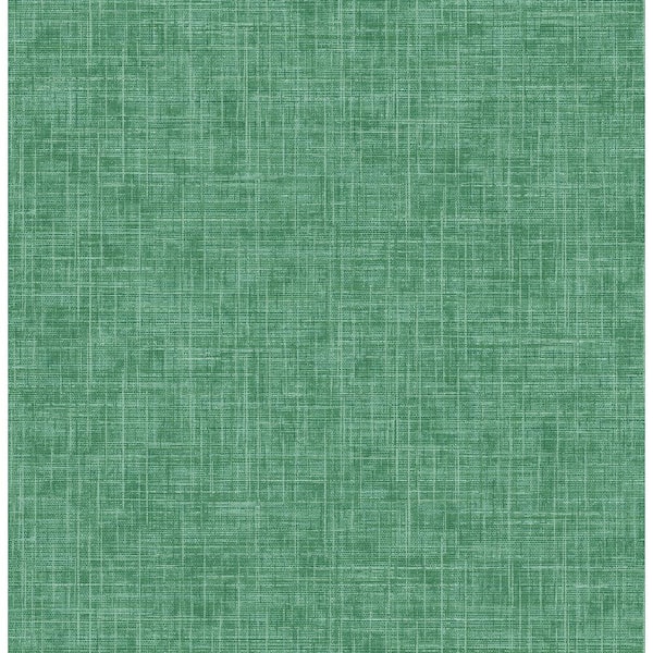 A-Street Prints Emerson Green Faux Linen Wallpaper Sample
