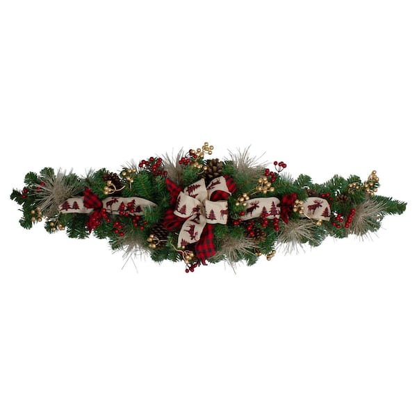 52in. Berries and Bows Artificial Christmas Swag-Unlit