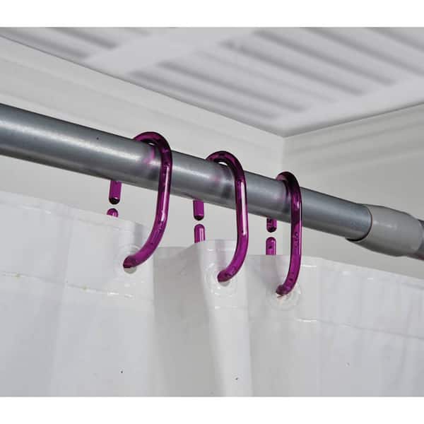Shower Curtain Hooks Plastic Rings In, Shower Curtain Purple Hooks
