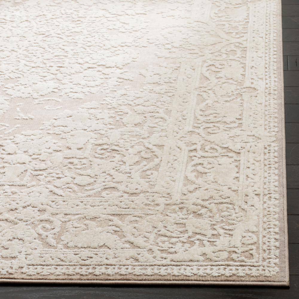 Elegant Reflection 3' x 5' Hand-Knotted Floral Beige/Cream Area Rug
