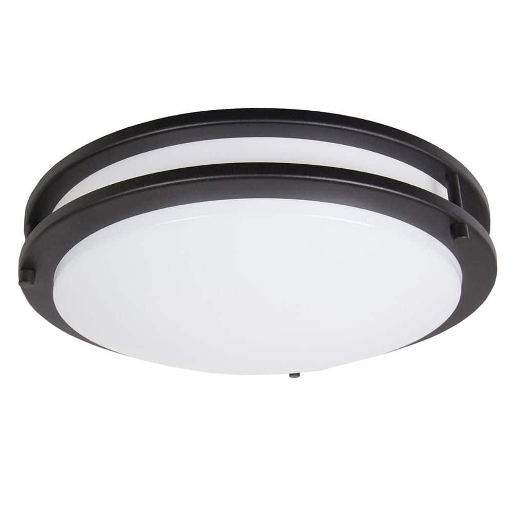 Sleek Black Satin Nickel 14" LED Ceiling Light - Energy Efficient