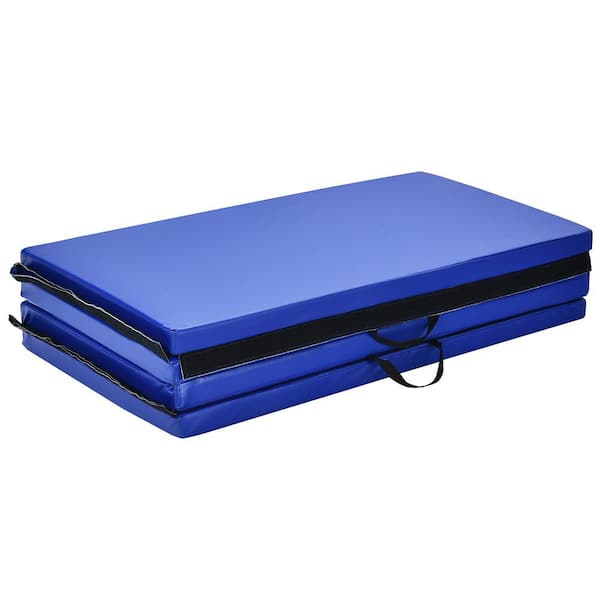 HONEY JOY Blue 4 ft. x 8 ft. x 2 in. Folding Gymnastic Tumbling Mat Yoga Mat  with Handles (32 sq. ft.) TOPH-0015 - The Home Depot