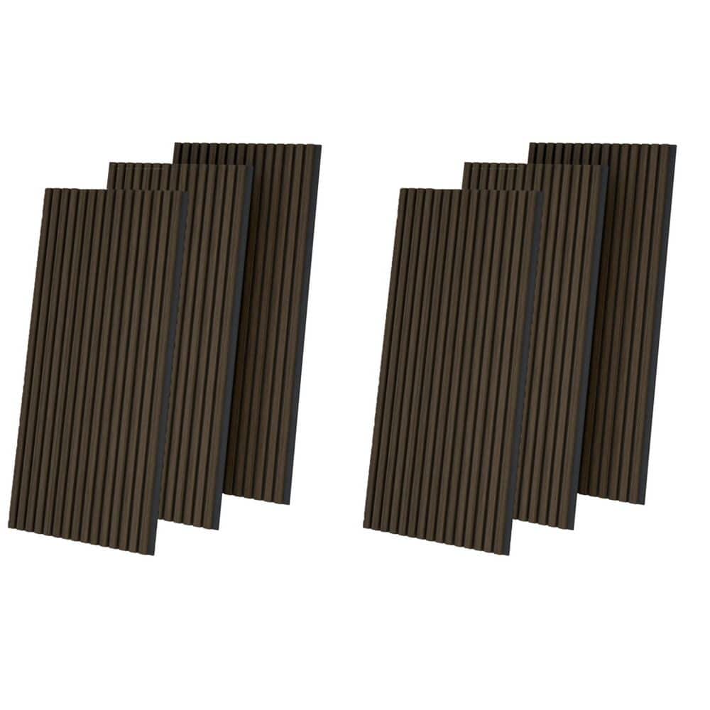 94 in. x 71 in. Walnut Acoustic Soundproof Slat Wall Panels 3D Decorative Wall Paneling 6-Piece price history on PriceWatchPro