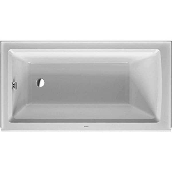 Duravit D-Code 60 in. Acrylic Rectangular Drop-In Non-Whirlpool Bathtub in White
