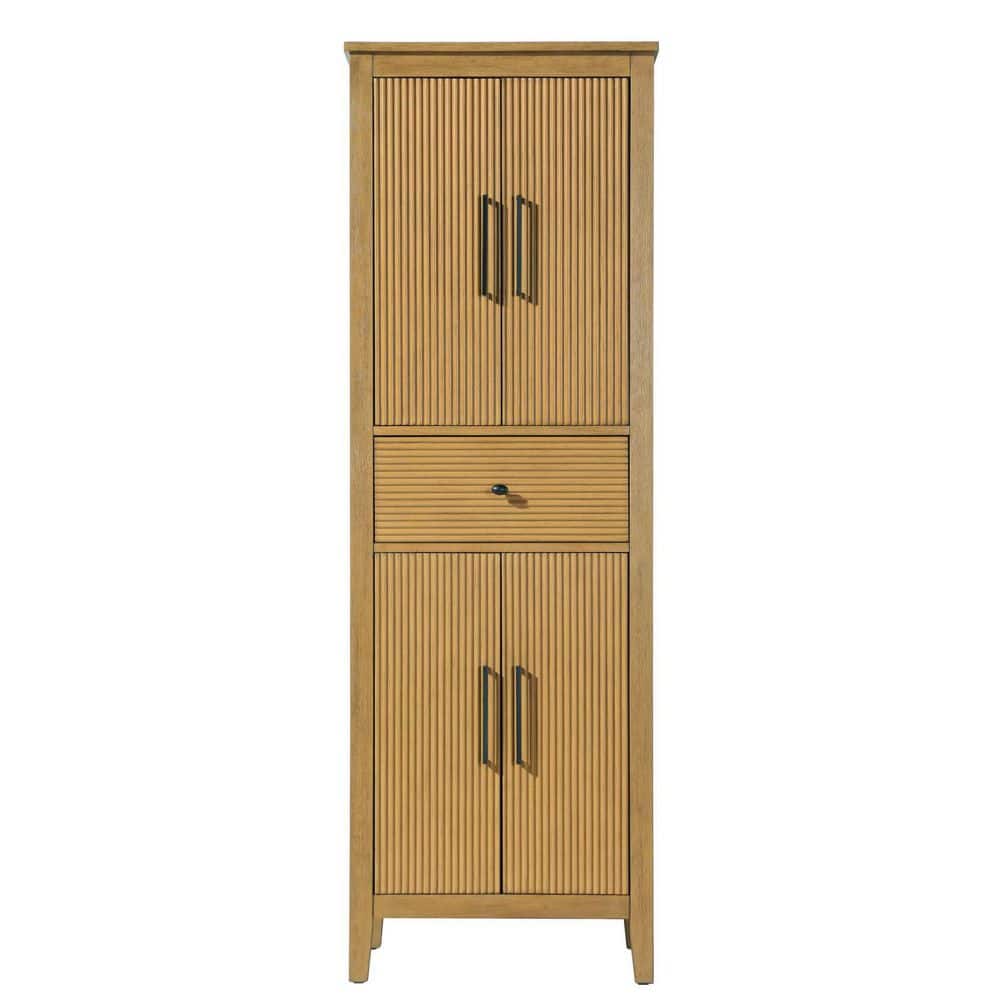 24 in. W x 18 in. D x 72 in. H Brown Freestanding Linen Cabinet in Honey Teak price history on PriceWatchPro