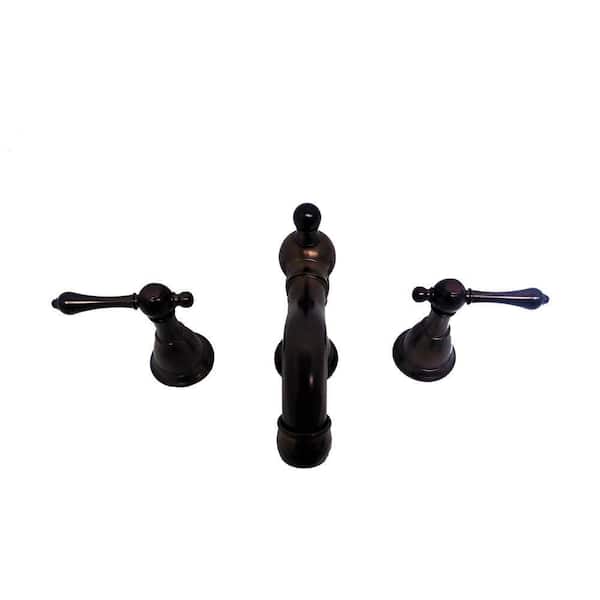 Bellaterra Home Messina 8 in. Widespread Double Handle Bathroom Faucet with Drain Assembly in Oil Rubbed Bronze
