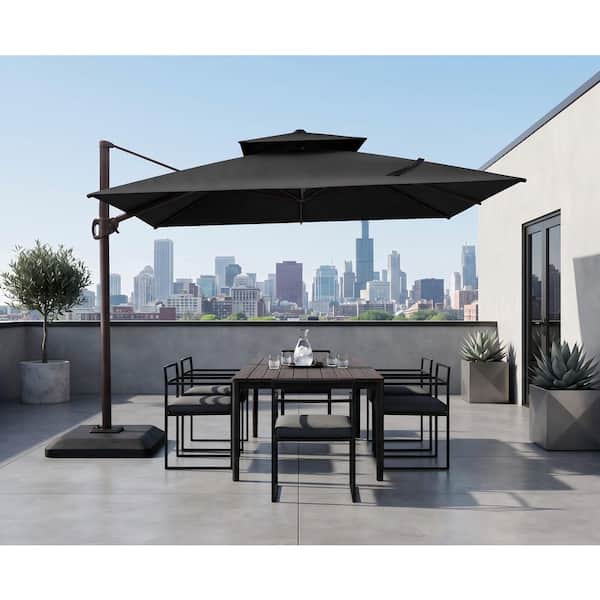 10x10 inch outdoor patio umbrella Grand FT Large Patio with Base, Double-Sided Cantilever Aluminum Umbrella, Offset Umbrella with Cover for Commercial Use, Poolside, Deck, Backyard, Gray : Patio, Lawn & Garden Because of the risks of bad weather Best Selection Large Commercial Umbrellas