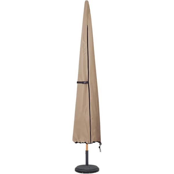Patio Parasol 400D Waterproof Outdoor Market Umbrella Cover-Fits Market Umbrella Up to 12 ft. Khaki