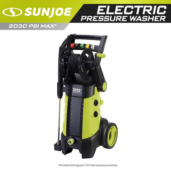 Sun Joe SPX3001 2030 PSI 1.76 GPM 14.5 AMP Electric Pressure Washer with Hose Reel Green 