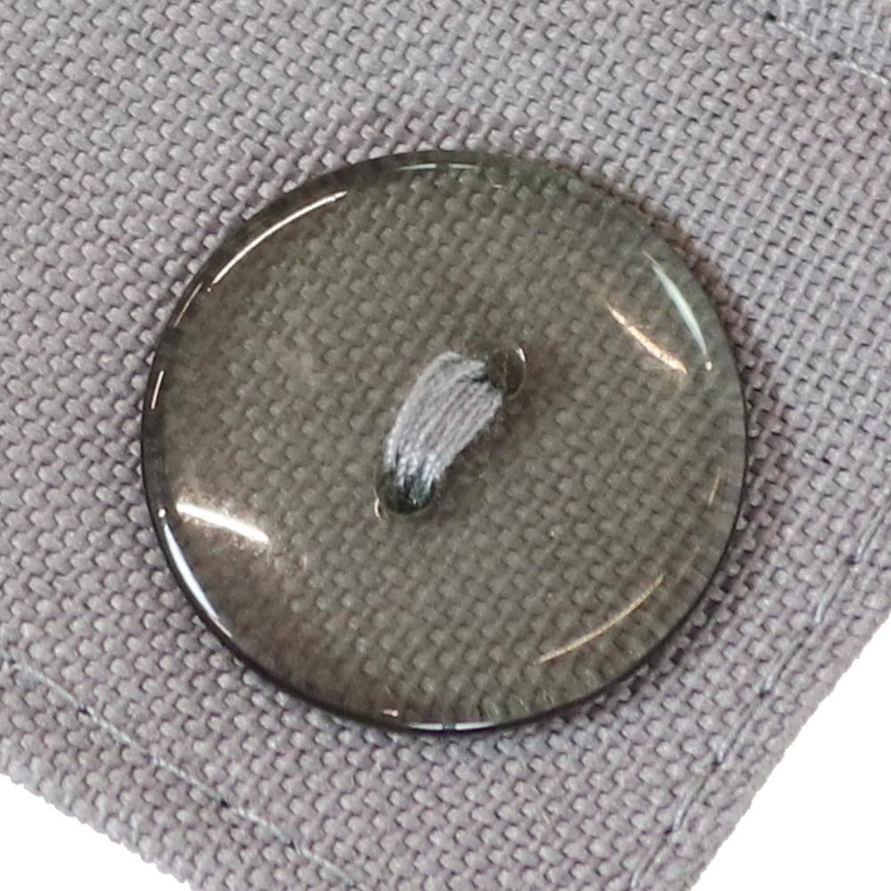 Gray Polyester Indoor/Outdoor Curtain Tiebacks with Resin Buttons (Set of 2)