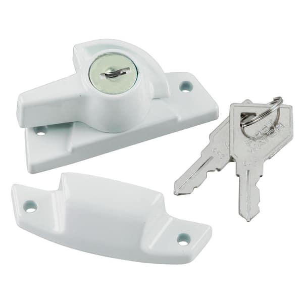First Watch Security White Metal Keyed Window Sash Lock