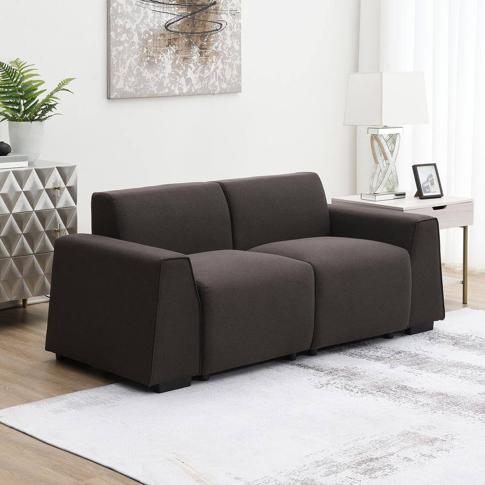 Magic Home 71 in. Modern Linen Exquisite Loveseat 2 Seat Sofa Couch