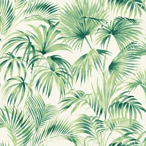 Manaus Green Palm Frond Matte Paper Pre-Pasted Wallpaper Sample