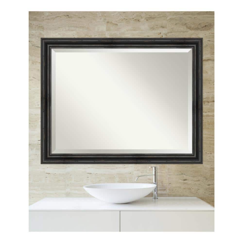 Rustic Black Pine Rectangular Bathroom Vanity Mirror