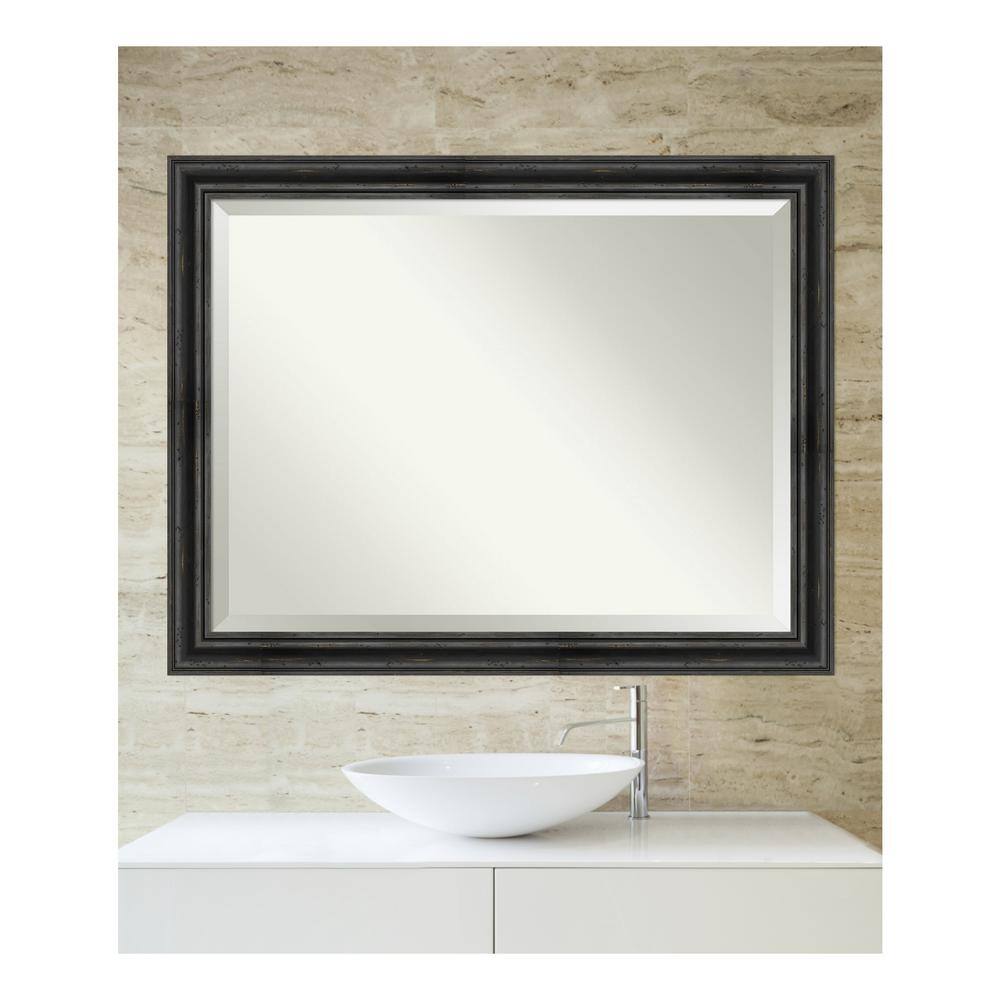 Rustic Black Pine Rectangular Bathroom Vanity Mirror