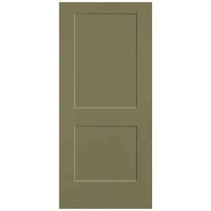 36 in. x 80 in. 2-Panel Logan Single Bore Solid Core Truly Olive Molded Composite Interior Door Slab