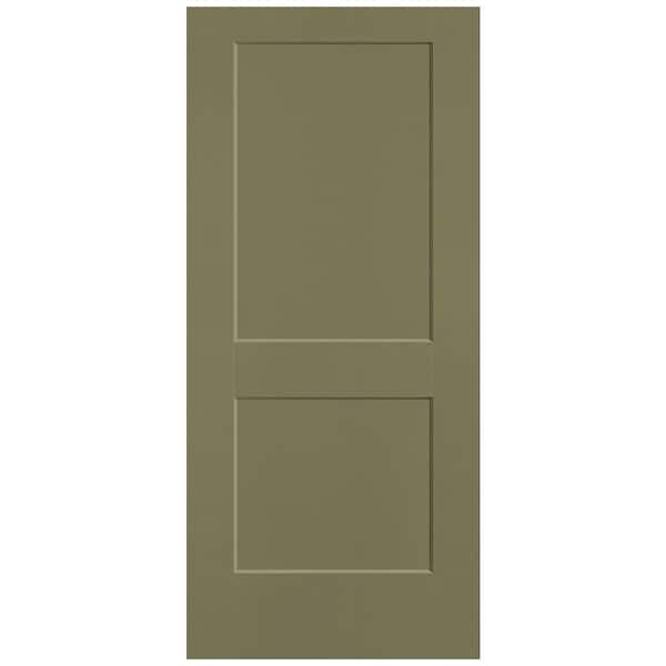 Masonite 36 in. x 80 in. 2-Panel Logan Single Bore Solid Core Truly Olive Molded Composite Interior Door Slab