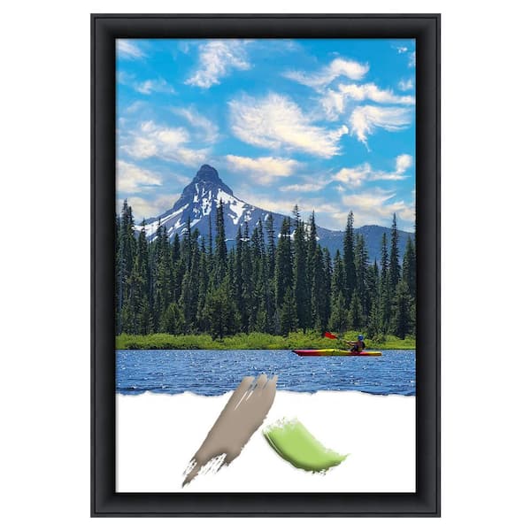 Amanti Art Nero Black Wood Picture Frame Opening Size 24x36 in.
