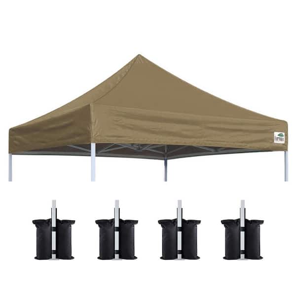 EURMAX USA Pop Up Replacement Canopy Cover, Instant Ez Top Cover ONLY, Bonus 4PC Pack Canopy Weight Bag( 8 ft. x 8 ft. ., khaki