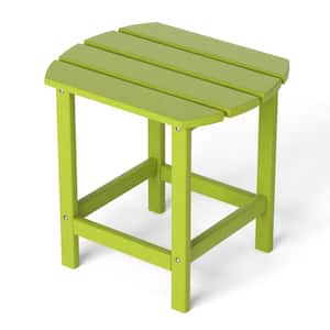 Lemon Green Plastic Outdoor Side Table with Weather Resistant and Waterproof