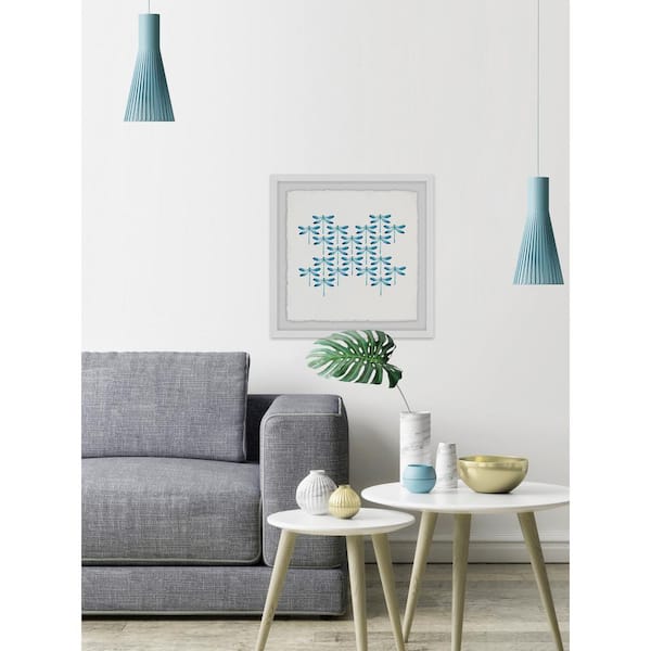 Unbranded 18 in. H x 18 in. W "Blue Dragonfly Rows" by Marmont Hill Framed Printed Wall Art