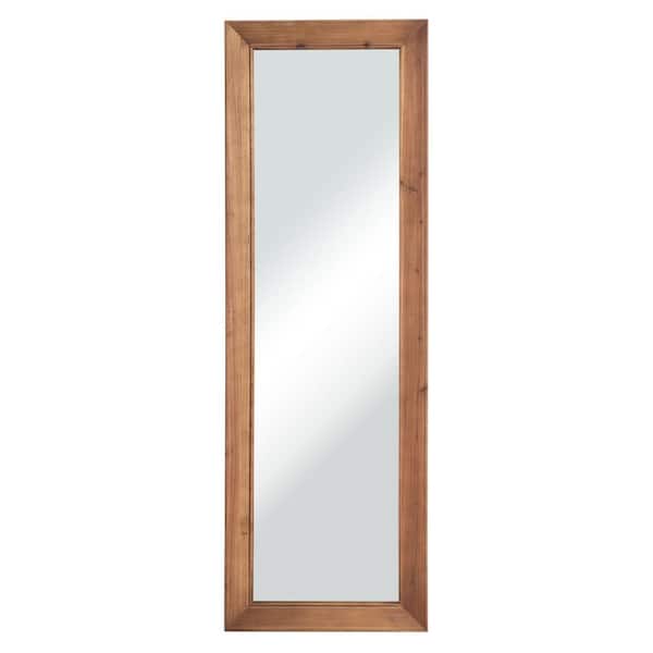 Lirago 65 in. x 22 in. Modern Solid Wood Rectangle Framed Wood Color Full Length Decorative Mirror