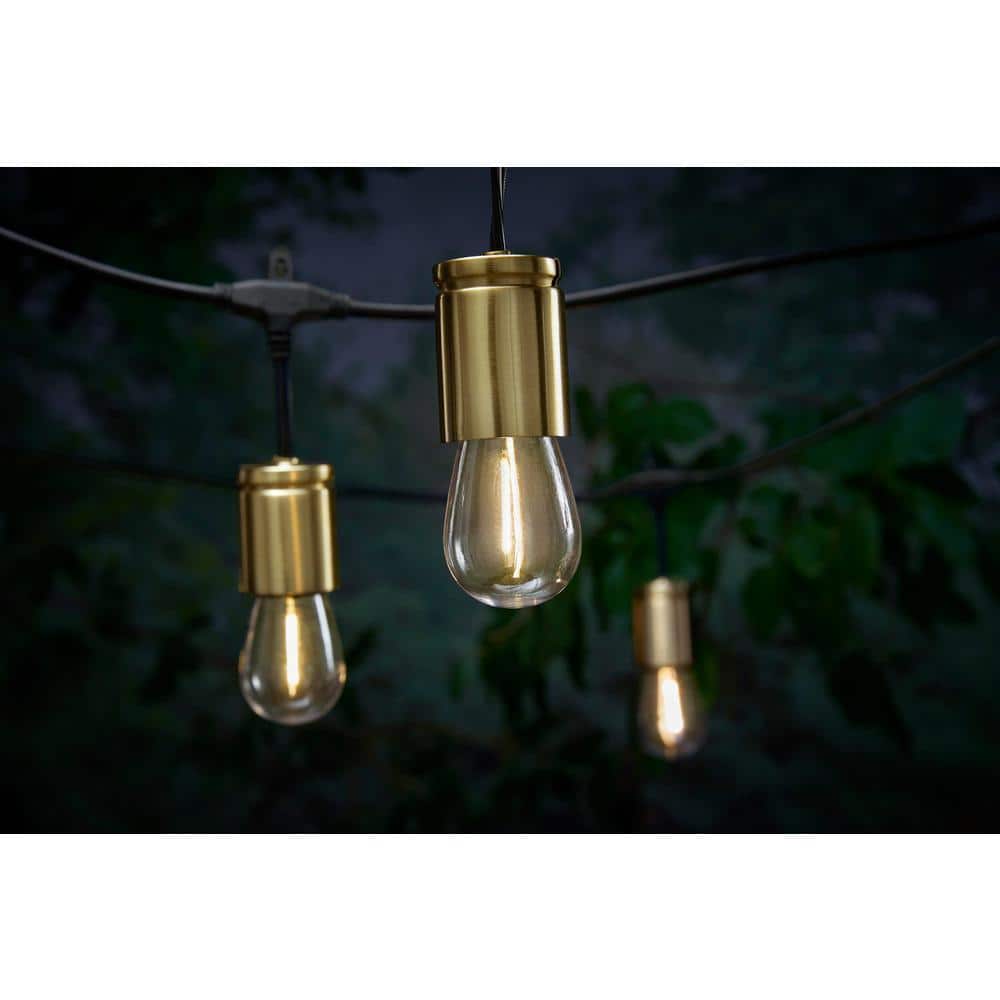 String Light Covers Hampton Bay 1.65 in. Gold Socket Cover for String Lights (12-Pack ...