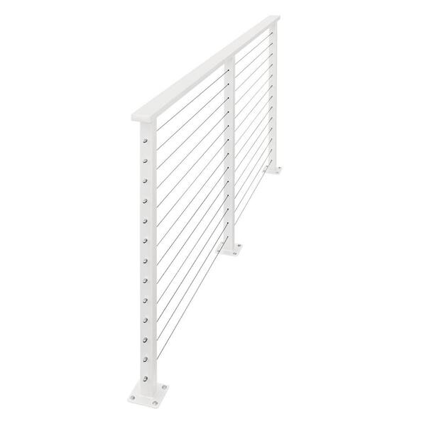 CityPost 30 ft. x 42 in. White Deck Cable Railing, Base Mount CP-30-W-D ...