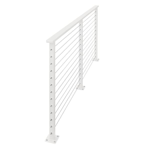 CityPost 40 ft. x 42 in. White Deck Cable Railing, Base Mount