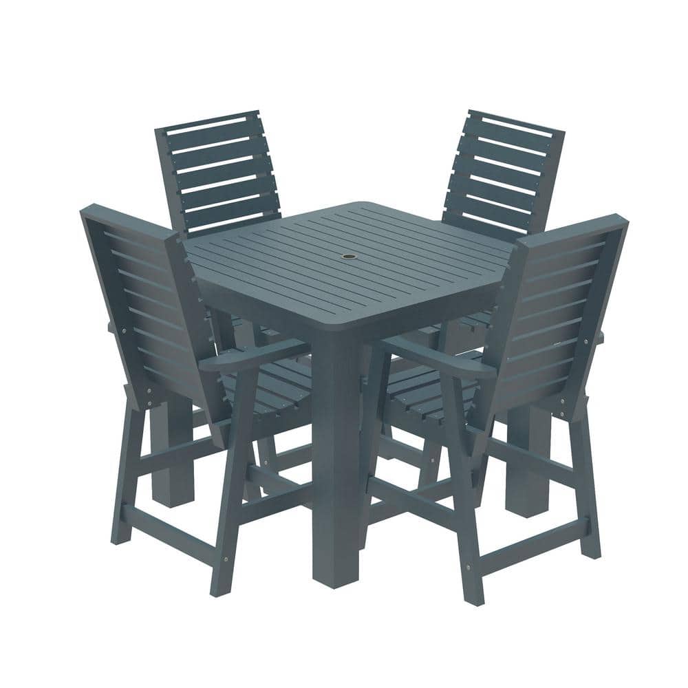 Glennville 5-Pieces Square Recycled Plastic Outdoor Counter Dining Set ...
