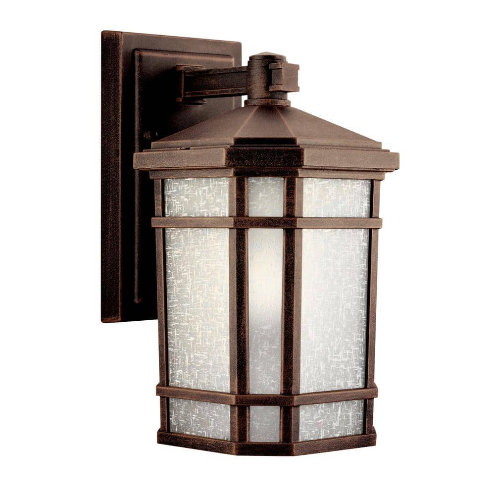 KICHLER Cameron 10.75 in. 1-Light Prairie Rock Outdoor Hardwired Wall Lantern Sconce with No Bulbs Included (1-Pack)