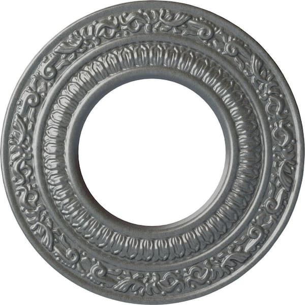 Ekena Millwork 1/2 in. x 8-1/8 in. x 8-1/8 in. Polyurethane Andrea Ceiling Medallion, Platinum