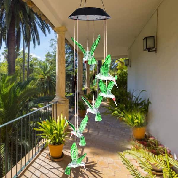 Solar Hummingbird Wind Chime Hanging Lantern - Teton Timberline Trading -  Outdoor Living