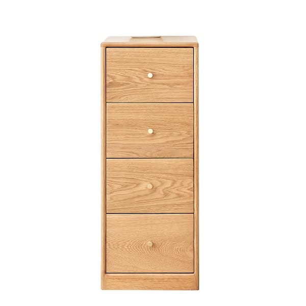 Unbranded 14.96 in. W x 11.81 in. D x 29.92 in. H Brown Linen Cabinet Bedside Table Storage Cabinet With Four Drawers
