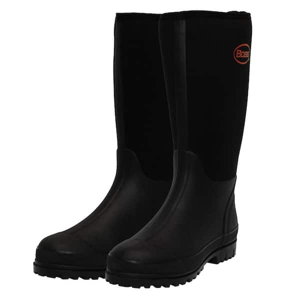 Enguard Men's Size 12 Black PVC Plain Toe Waterproof Rain Boots EGPT-12 -  The Home Depot