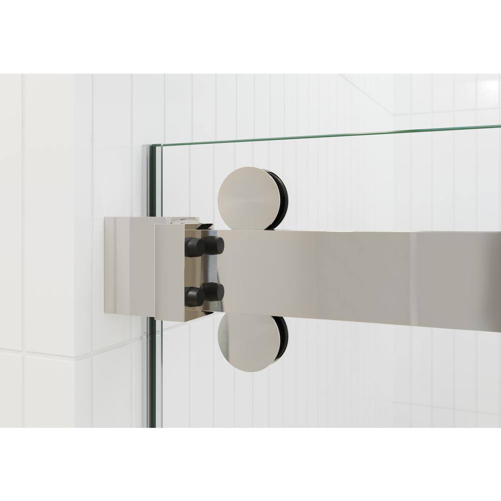 Polaris 60 in. Frameless Sliding Bathtub Door with Chrome Finish