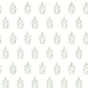 Ervic Green Leaf Block Print Wallpaper